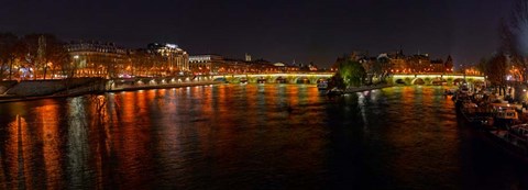 Framed River Seine from Pont des Arts, Paris, Ile-De-France, France Print