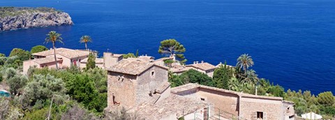 Framed Hamlet by the Sea, Balearic Islands, Spain Print
