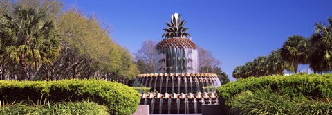 Framed Pineapple fountain in a park, Waterfront Park, Charleston, South Carolina, USA Print