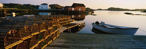 Framed Lobster Traps at a Dock, Change Islands, Canada Print