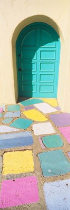 Framed Colored Tiles of a Door in Balboa Park, San Diego, California Print