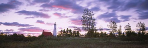 Framed Tawas Point Lighthouse, Lake Huron, Michigan Print