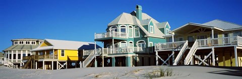 Framed Beach Front Houses, Gulf Shores, Baldwin County, Alabama Print