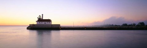 Framed Lighthouse At The Waterfront, Duluth, Minnesota Print