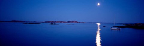 Framed Full Moon in Bohuslan, Sweden Print