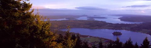 Framed Campbell Lake and Whidbey Island, WA Print