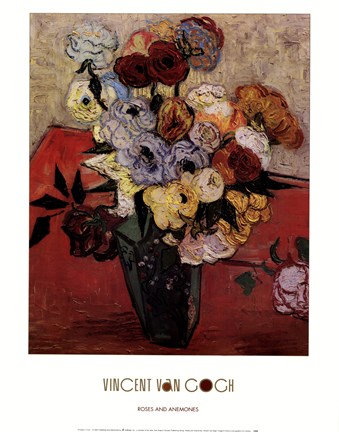 Framed Roses &amp; Anenomes Print