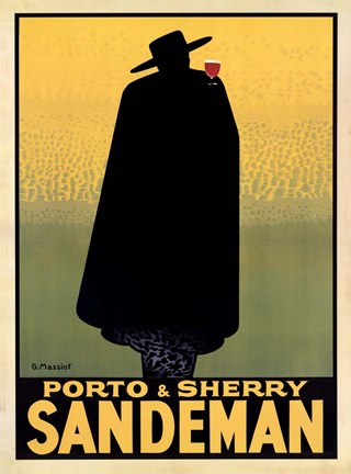 Framed Porto &amp; Sherry Sandeman 1931 Print