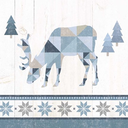 Framed Nordic Geo Lodge Deer II Print