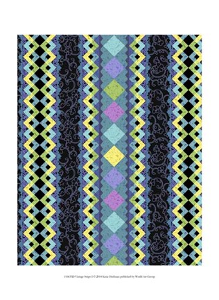 Framed Vintage Stripe I Print