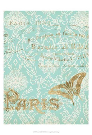 Framed Paris in Gold III Print