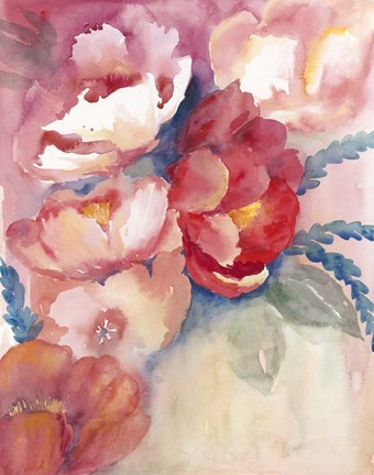 Framed Cerise Tide I Print