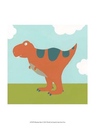 Framed Playtime Dino I Print