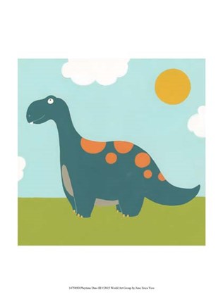 Framed Playtime Dino III Print