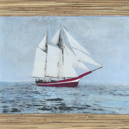 Framed Seagrass Nautical I Print