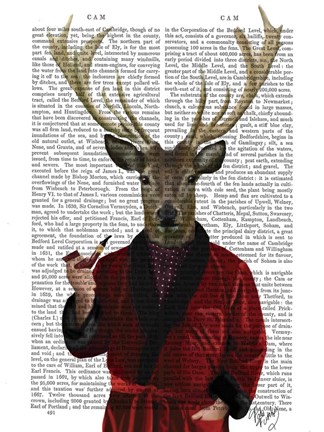 Framed Deer in Smoking Jacket Print
