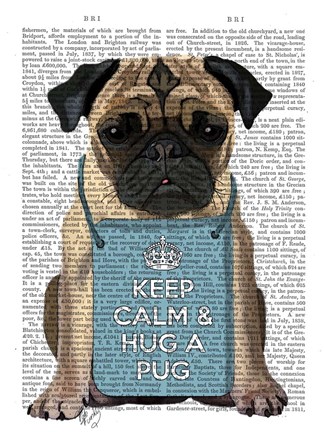 Framed Hug a Pug Print