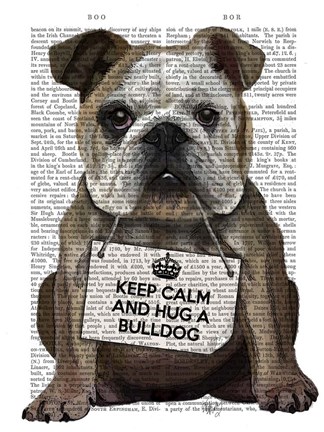 Framed Hug a Bulldog Print