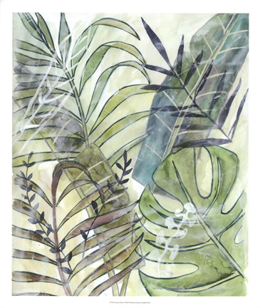 Framed Layered Palms I Print