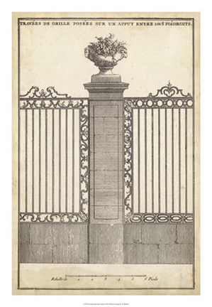 Framed Antique Decorative Gate I Print