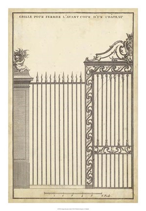 Framed Antique Decorative Gate II Print