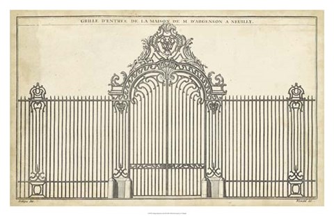 Framed Antique Decorative Gate III Print