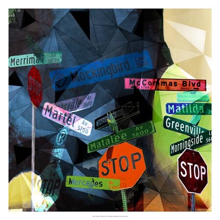 Framed Signs of Dallas Print