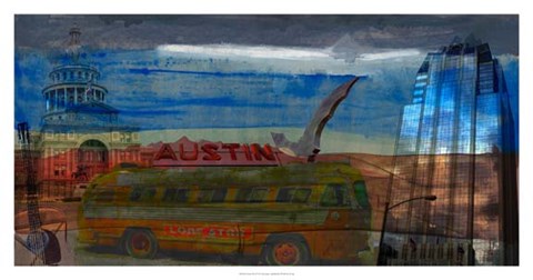 Framed Austin Bus Print