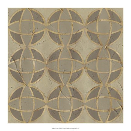 Framed Golden Trellis VII Print