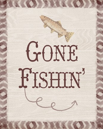 Framed Gone Fishin&#39; Print