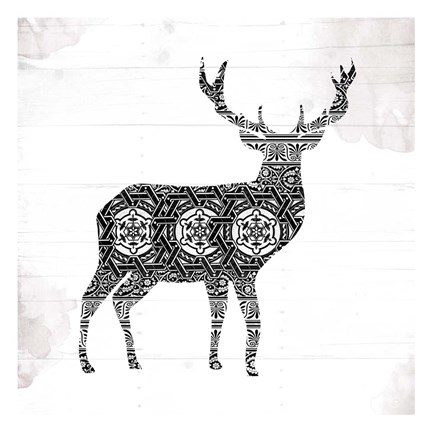 Framed Deer Patterns Print