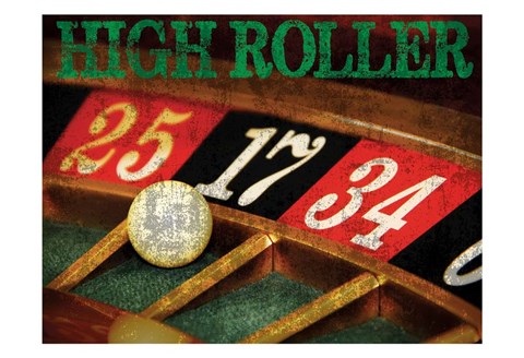 Framed High Roller Casino Grunge 1 Print
