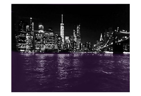 Framed New York City Purple Rain Print