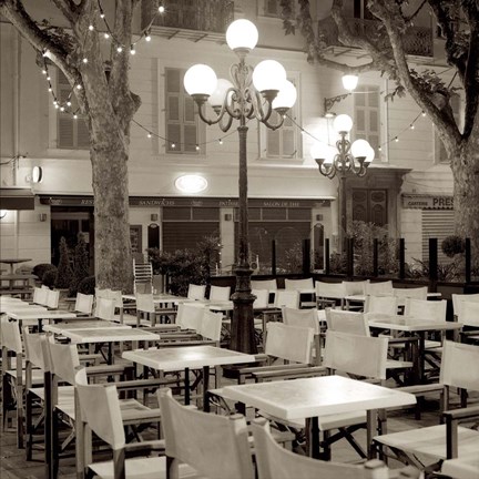 Framed Cote d&#39;Azur Cafe I Print