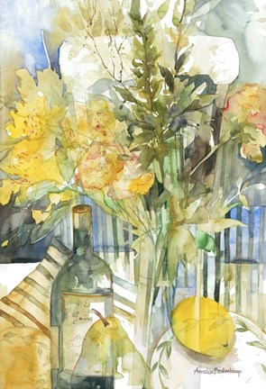 Framed Striped Cloth Print