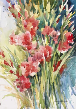 Framed Gladiola Bunch Print