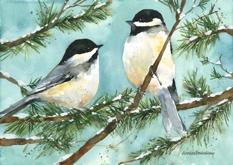 Framed Chickadee Chat Print
