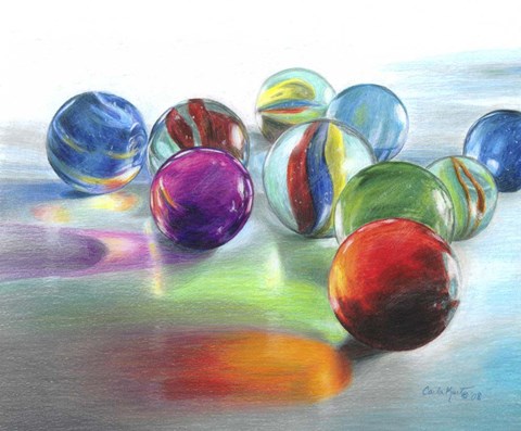 Framed Red Marble Print