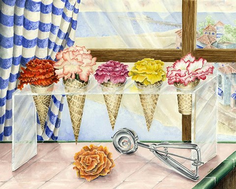 Framed Begonias A La Mode Print