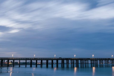 Framed Pier Blue Sky Print