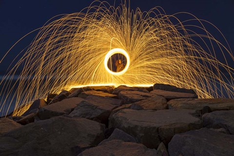 Framed Ponto Bursting Print