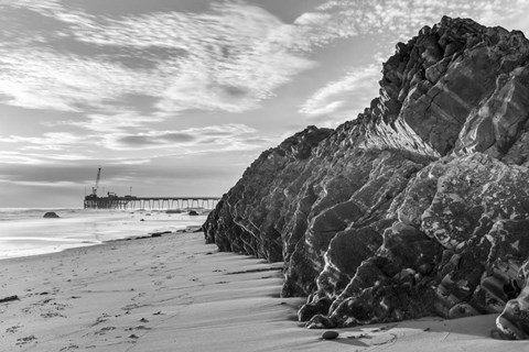 Framed Reach For The Pier Print