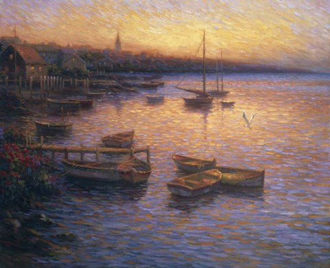 Framed Sunset on the Lake Print