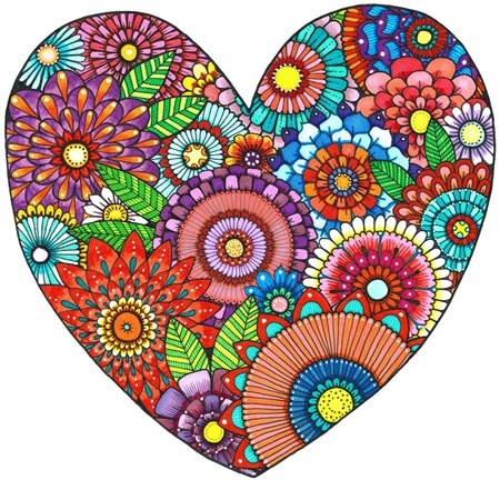 Framed Floral Heart Print