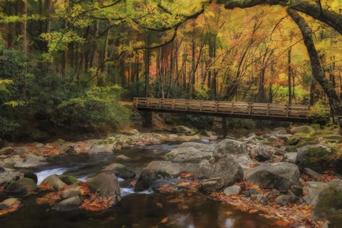 Framed Greenbrier Bridge With Stream Watercolor Print