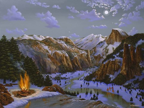 Framed Miwok Indians At Yosemite Print