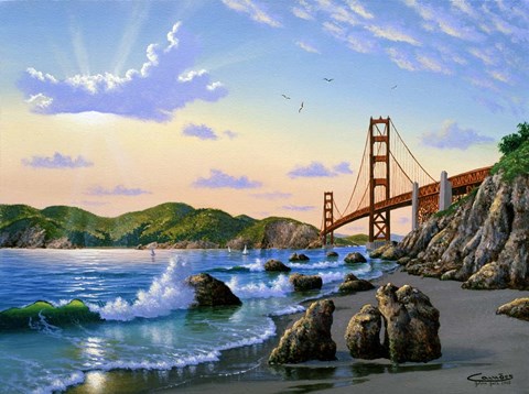 Framed Golden Gate Sunset, CA 2 Print