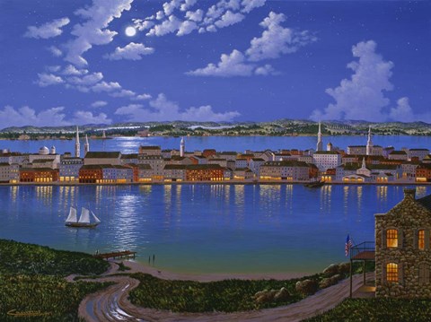 Framed New York From Brooklyn Heights 2 Print