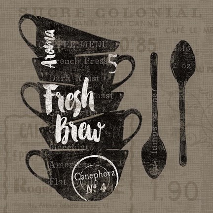 Framed Linen Coffee III Print
