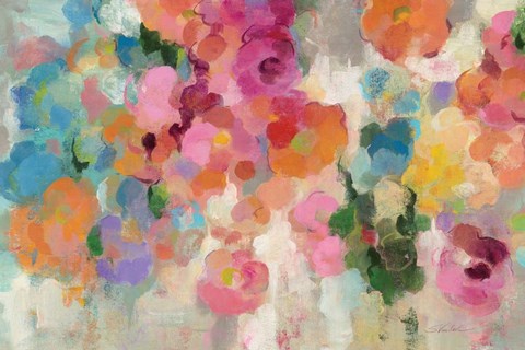 Framed Colorful Garden I Print